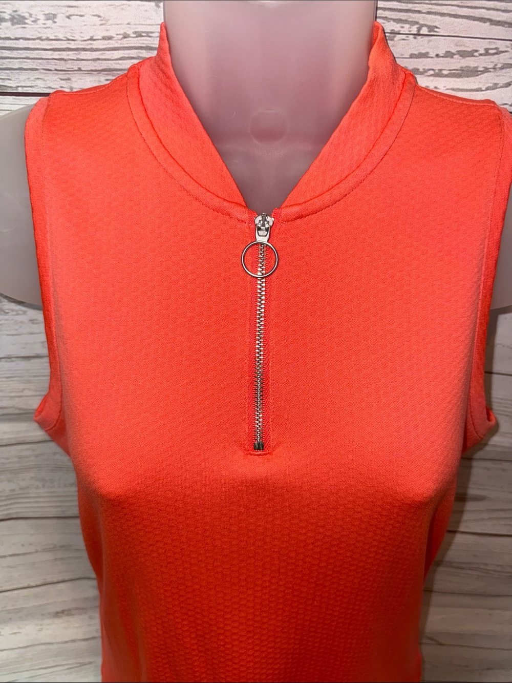 Nike Coral Sleeveless Zip-Front Golf Tank Top Size Small